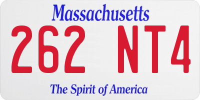 MA license plate 262NT4