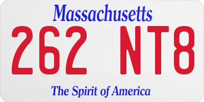 MA license plate 262NT8