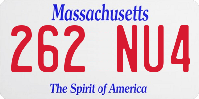 MA license plate 262NU4