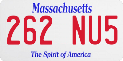 MA license plate 262NU5