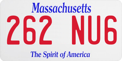 MA license plate 262NU6