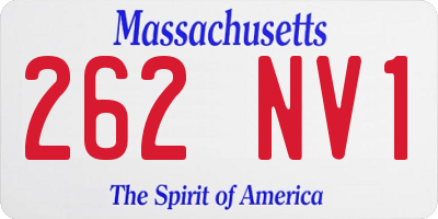 MA license plate 262NV1