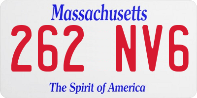 MA license plate 262NV6