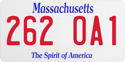 MA license plate 262OA1