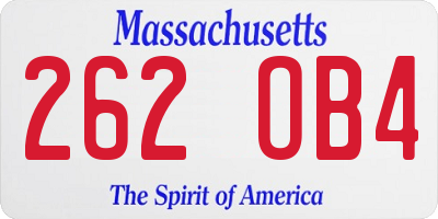 MA license plate 262OB4