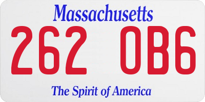 MA license plate 262OB6