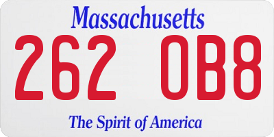 MA license plate 262OB8