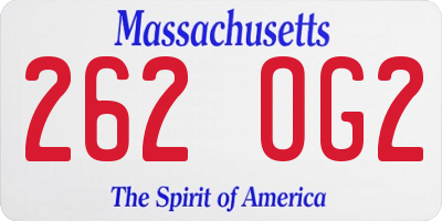 MA license plate 262OG2