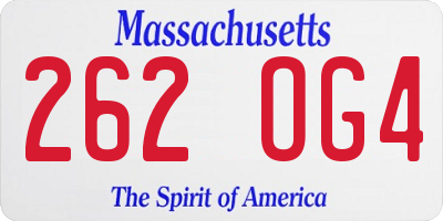 MA license plate 262OG4