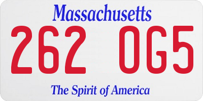MA license plate 262OG5