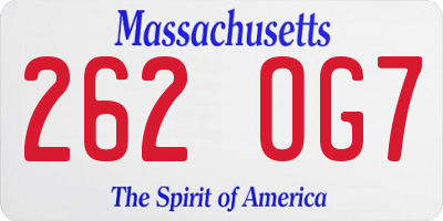 MA license plate 262OG7