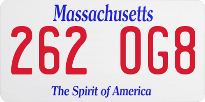 MA license plate 262OG8