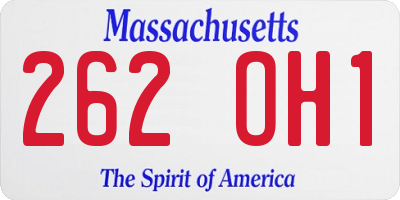 MA license plate 262OH1