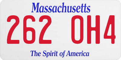 MA license plate 262OH4