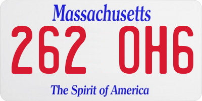 MA license plate 262OH6