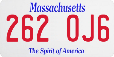 MA license plate 262OJ6