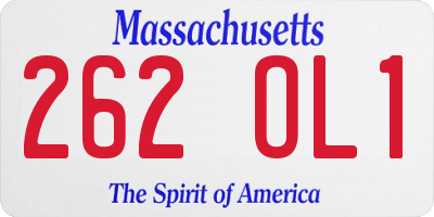 MA license plate 262OL1