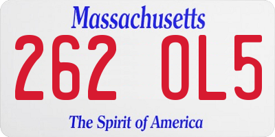MA license plate 262OL5