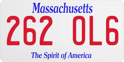 MA license plate 262OL6