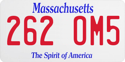 MA license plate 262OM5
