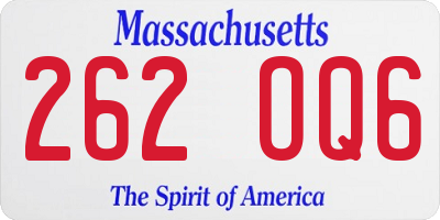 MA license plate 262OQ6