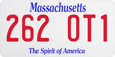 MA license plate 262OT1