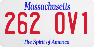 MA license plate 262OV1