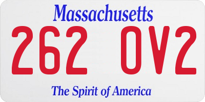 MA license plate 262OV2