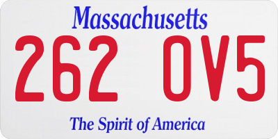 MA license plate 262OV5