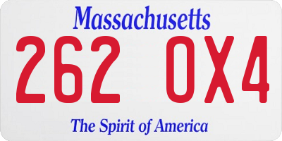 MA license plate 262OX4