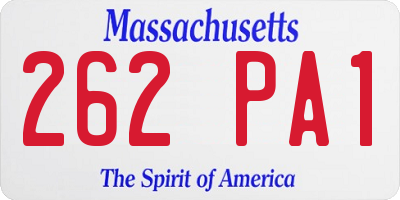 MA license plate 262PA1