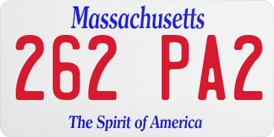 MA license plate 262PA2