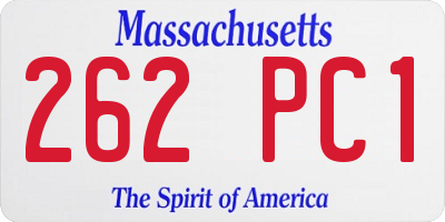 MA license plate 262PC1