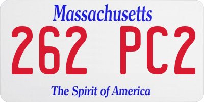 MA license plate 262PC2