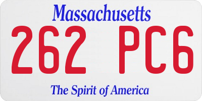 MA license plate 262PC6