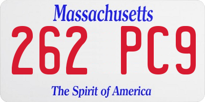 MA license plate 262PC9