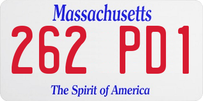 MA license plate 262PD1