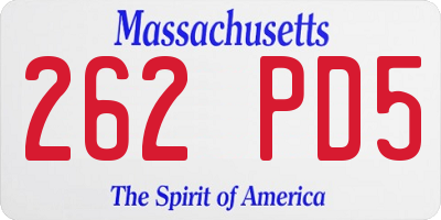 MA license plate 262PD5