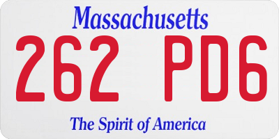 MA license plate 262PD6