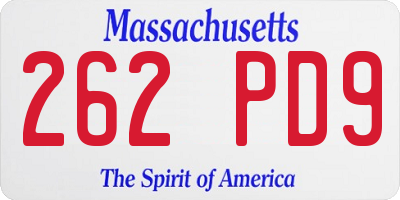 MA license plate 262PD9