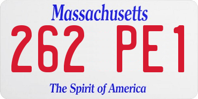 MA license plate 262PE1
