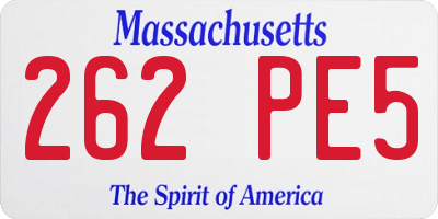 MA license plate 262PE5