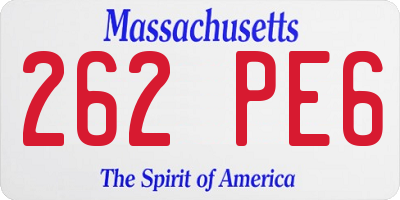 MA license plate 262PE6