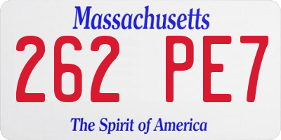 MA license plate 262PE7