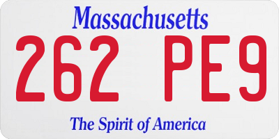 MA license plate 262PE9
