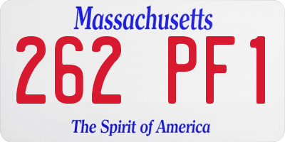 MA license plate 262PF1