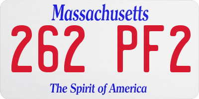MA license plate 262PF2