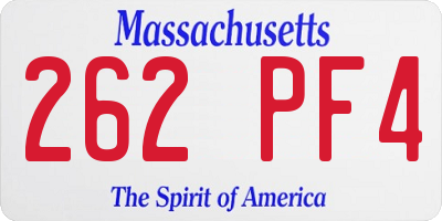 MA license plate 262PF4