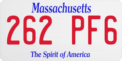 MA license plate 262PF6