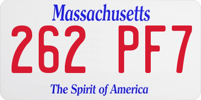 MA license plate 262PF7